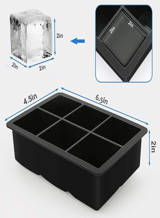 Topinon 6 Cavity Silicone Ice Cube Square Molds (1 Pcs, Black) - Image 4